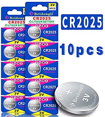 CR2025 3V Lithium Battery Remote High Capacity 170mAh Beidongli Brand 5 Years Warranty (10-Pack)
