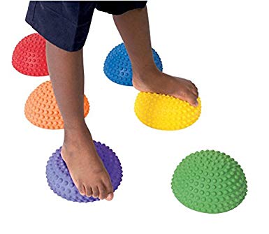 Abilitations Tactile Step-N-Stones Walk-On Domes - Set of 6 - 6 Colors - 009097