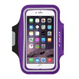 iPhone 6 Armband JampD Sports Armband for iPhone 6 Key holder Slot Perfect Earphone Connection while Workout Running Purple
