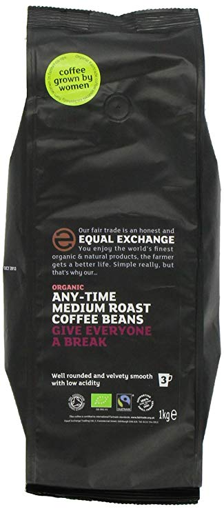 Equal Exchange Organic Medium Roast Whole Bean Coffee 1 kg