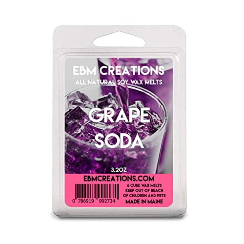 Grape Soda - Scented All Natural Soy Wax Melts - 6 Cube Clamshell 3.2oz Highly Scented!