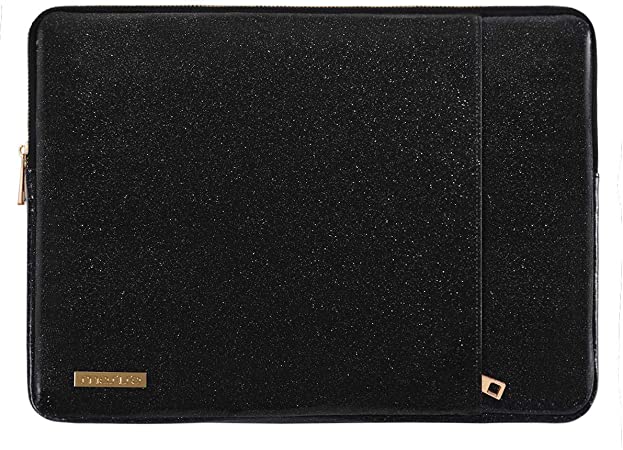 MOSISO Laptop Sleeve Compatible with 13-13.3 Inch MacBook Air/MacBook Pro Retina/2019 Suface Laptop 3/Surface Book 2, PU Leather Vertical Style Padded Bag Waterproof Case, Black