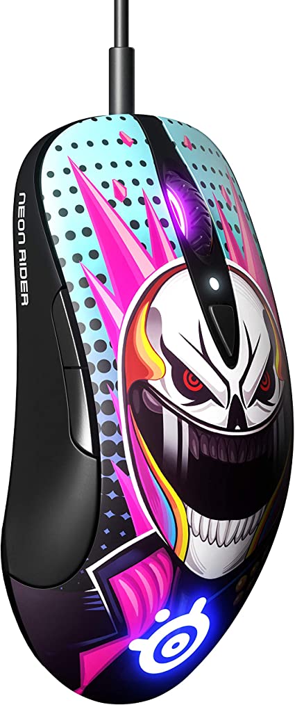 SteelSeries Sensei Ten Neon Rider Edition Gaming Mouse – 18,000 CPI TrueMove Pro Optical Sensor – Ambidextrous Design – 8 Programmable Buttons – 60M Click Mechanical Switches – RGB Lighting