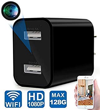 Spy Camera - WiFi Hidden Camera - USB Charger Camera with Remote Viewing & Motion Detection, HD 1080P Nanny Cam/Security Camera for Home Office, Support iOS/Android, No Audio
