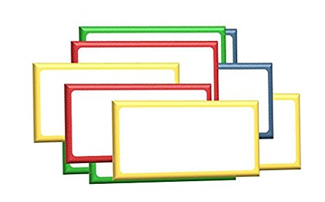 2" x 6" Magnetic Labels White Board Accents / Magnetic Name Plates 20 Labels 4 Colors.