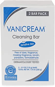 Vanicream Cleansing Bar | Fragrance, Gluten and Sulfate Free | For Sensitive Skin | 3.9 Ounce | Pack of 2