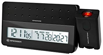 Bresser Alarm Clock MyTime Pro with integrated LED projector, black
