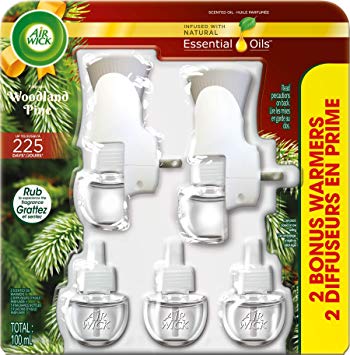 Air Wick Holiday Scented Oil Kit (2 Warmers   5 Refills), Woodland Pine, Air Freshener