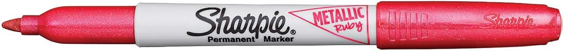 SHARPIE Permanent Marker, Fine Point, Metallic, 1-Count (Metallic Ruby)