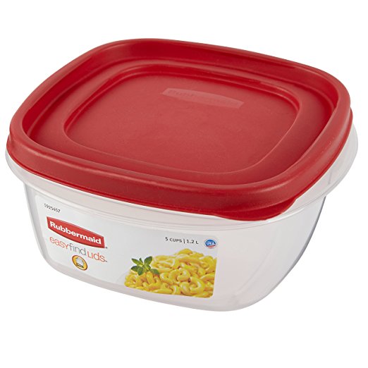 Rubbermaid Easy Find Lid Food Storage Container, BPA-Free Plastic, 5 Cup