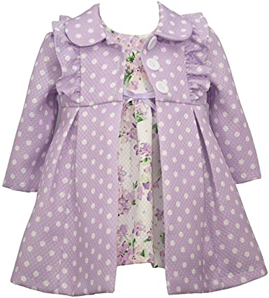 Bonnie Jean Girl's Easter Dress and Coat Set - for Baby, Infant, Toddler and Little Girls