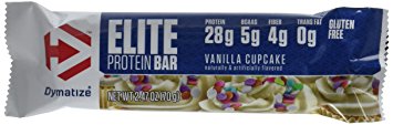 Dymatize Elite Protein Bar, Vanilla Cupcake, 12 Count