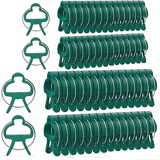 Plant Support Clips 60PCS Plant Clips Adjusting Garden Plant Clips Reusable Garden Support Plant Fixing Clips for Supporting Stems, Vines Grow Upright (2 Sizes in one Pack)