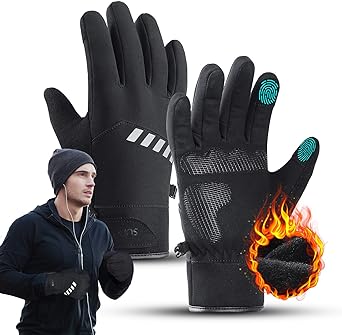Winter Gloves for Men，Waterproof Thermal Gloves Cold Weather Running Gloves for Men Women, Touchscreen Men’s Winter Gloves for Running Cycling Hiking Driving