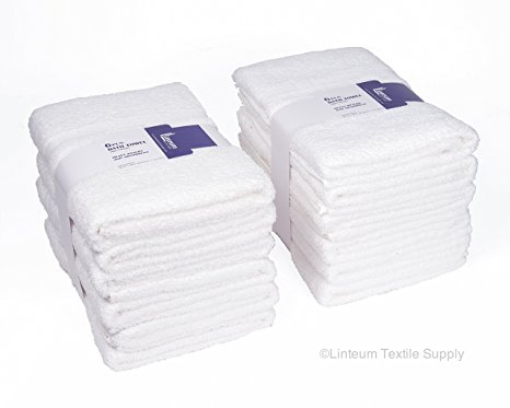 Linteum Textile 100% Cotton Hotel-Quality HAIR TOWELS 20x40 in. 12-Pack White