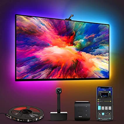 Govee Immersion WiFi TV LED Backlights with Camera, Smart RGBIC Ambient TV Light for 55-65 inch TVs PC, Works with Alexa & Google Assistant, App Control, Lights and Music Sync, Adapter