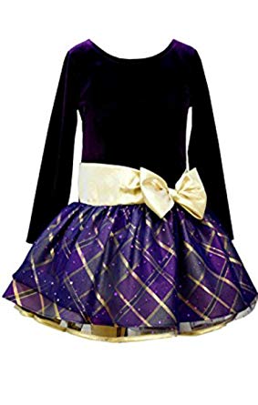 Bonnie Jean Big Girls' Velvet To Taffeta Dress