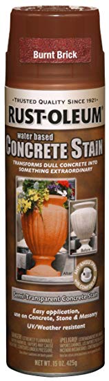 Rust-Oleum 247129 Concrete Stain Spray, Burnt Brick, 15-Ounce