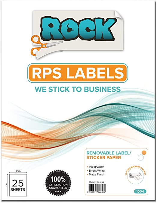 Rock Paper Scissors Removable Sticker Paper 8.5"x11" 25 count