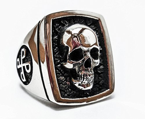 Phantom Skull Ring, 925 Sterling Silver Style Heavy Biker Harley Rocker Men's Jewelry, Skull ring