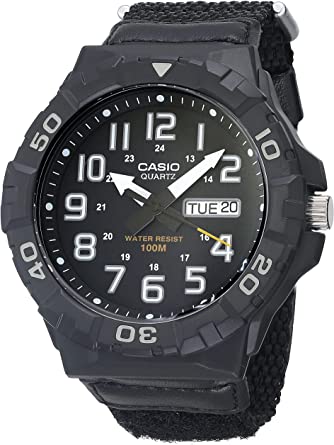 Casio Men's Quartz Nylon Strap, Black, 28.4 Casual Watch (Model: MRW-210HB-1BVCF)