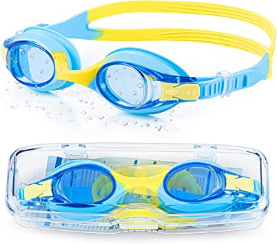 Portzon Unisex-Child Swimming Goggles Anti Fog Swimming Goggles