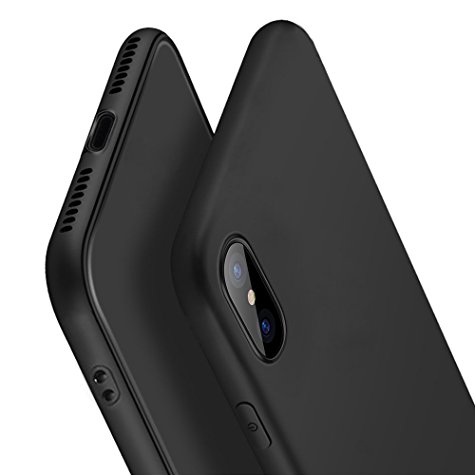 iPhone X Case, iPhone 10 Case, CC Kimico [Ultra-Thin] & [Soft touch] Premium Matte TPU Protect Cover for iPhone X (black)