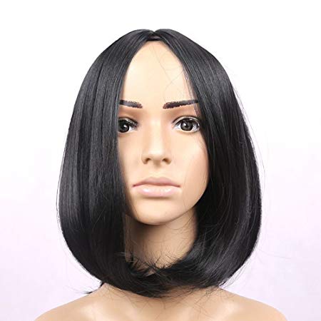 Cool2day Western Women's Straight Black Short BOB Cosplay Wig With Free Wig Cap 0411