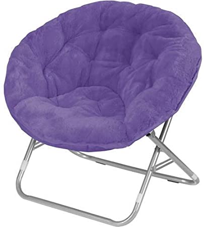 Generic Faux Fur Saucer Chair Multiple Colors, Purple