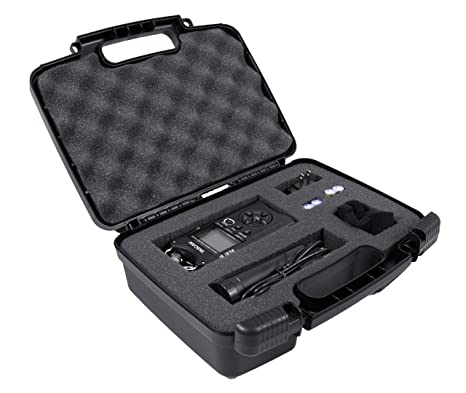 Casematix Customizable Digital Recorder and Accessory Travel Bag Case Compatible with Tascam DR 05 ,40 , 22L 100MK , 100MKiii , 44WL Recorder , Mini Tripod , Adapter , Mic Pop Windscreen and More