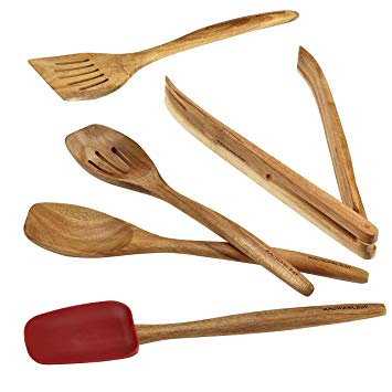 Rachael Ray 50729 Mixed Tool Set, 5-Piece, Acacia Wood