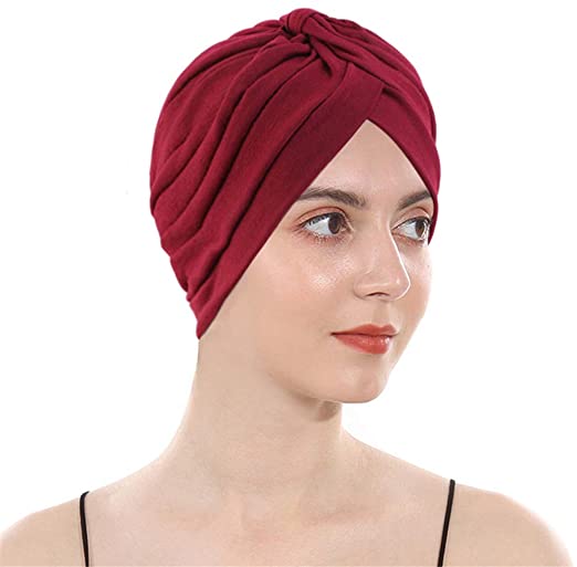 DuoZan Women’s Cotton Turban Elastic Beanie Printing Sleep Bonnet Chemo Cap Hair Loss Hat
