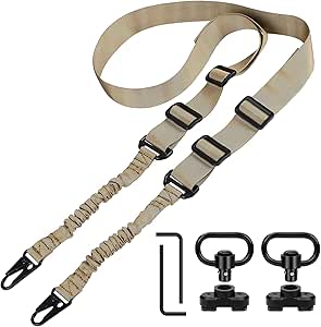 Feyachi L46 Two Points Sling with Mlok QD Sling Mount, Length Adjustable Sling with Larger Metal Hooks