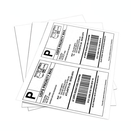 MFLABEL Half Sheet Self Adhesive Shipping Labels for Laser & Inkjet Printers, 300 Count