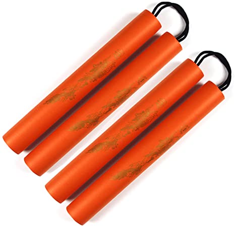 MSGumiho Nunchucks Cord Nunchakus Safe Foam Rubber Training with Cord 2PCS for Kids & Beginners Practice and Training