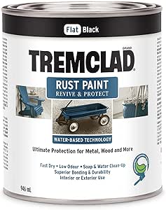 Rust-Oleum Water-Based Rust Paint In Flat Black, 946 mL