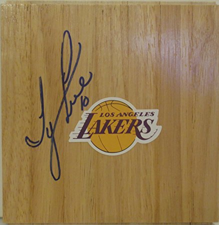 Tyronn Lue Autographed / Signed Los Angeles Lakers Logo Floorboard, Proof Photo