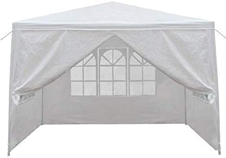 Smartxchoices 10' x 10' Outdoor White Waterproof Gazebo Canopy Tent with 4 Removable Sidewalls and Windows Heavy Duty Tent for Party Wedding Events Beach BBQ