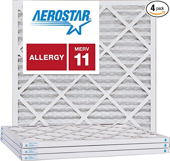 Aerostar 10x10x1 MERV 11, Pleated Air Filter, 10 x 10 x 1, Box of 4, Made in The USA