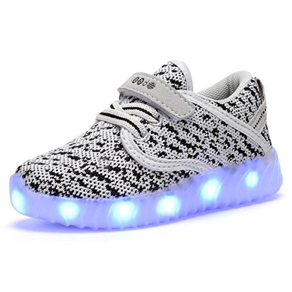 COODO Kids Boys and Girls LED Light Up Sneakers Flashing Shoes (Toddler/Little Kids)