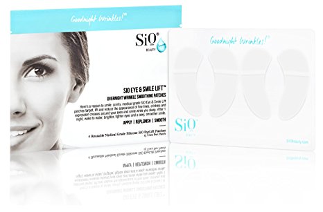 SiO Eye & Smile Lift | Eye & Smile Anti-Wrinkle Patches 4 Week Supply | Overnight Smoothing Silicone Patches For Eye & Smile Wrinkles And Fine Lines