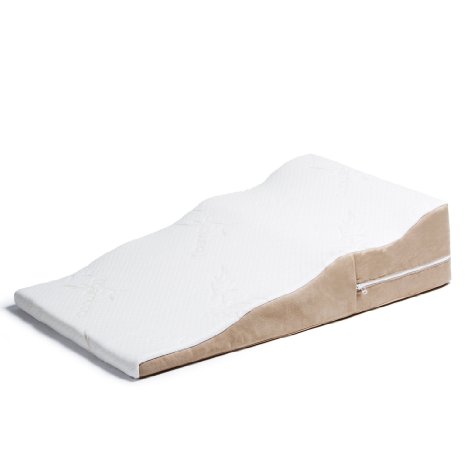 Avana Contoured Bed Wedge Support Pillow with Bamboo Cover for Side Sleepers