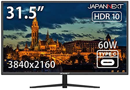 JAPANNEXT 31.5インチ 4K HDR Type-C 60W 給電対応液晶モニター JN-V315UHDRC60W KVM