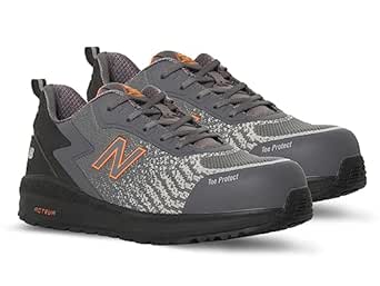 New Balance Men's Composite Toe Speedware Industrial Boot, Grey/Orange, 9.5 Wide