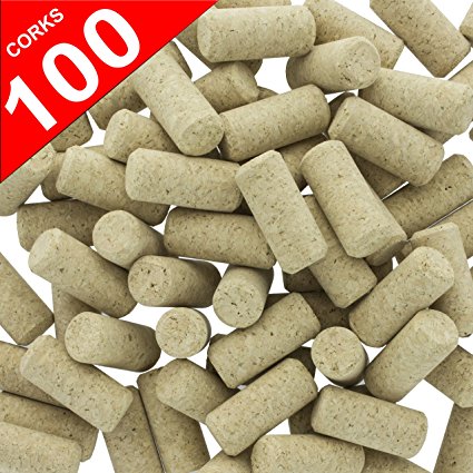 Goodmanns 100 New #9 Wine Corks for Home Wine Making - Natural Straight Agglomerated Bottling Corks for Corking Wine Bottles With Corker or Homemade DIY Art Craft Supplies - Non Recycle Non Synthetic