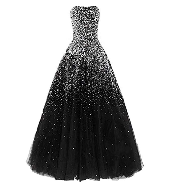 Dressesonline Women's Luxury Prom Dresses Long with Rhinestones Evening Pageant Gowns