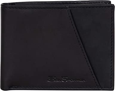 Ben Sherman Men's Slimfold Full-grain Leather Anti-theft Rfid Security Wallet With Id Window