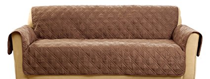 Sure Fit SF45036 Deluxe Non Skid Waterproof Pet Sofa Furniture Cover - Brown