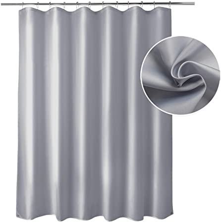 Titanker Fabric Shower Curtain Liner, Gray Shower Curtain Liner with 2 Magnets, Waterproof Polyester Shower Curtains Bathroom 85GSM Shower Curtain Liners, Machine Washable, 72 x 78 Inches