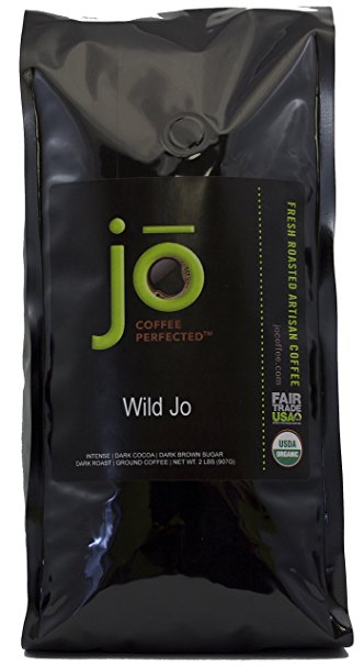 WILD JO: 2 lb, Dark French Roast Organic Ground Coffee, Bold Strong Wicked Good Coffee! New Name, Great Brewed or Espresso, USDA Certified Fair Trade Organic, 100% Arabica Coffee, NON-GMO